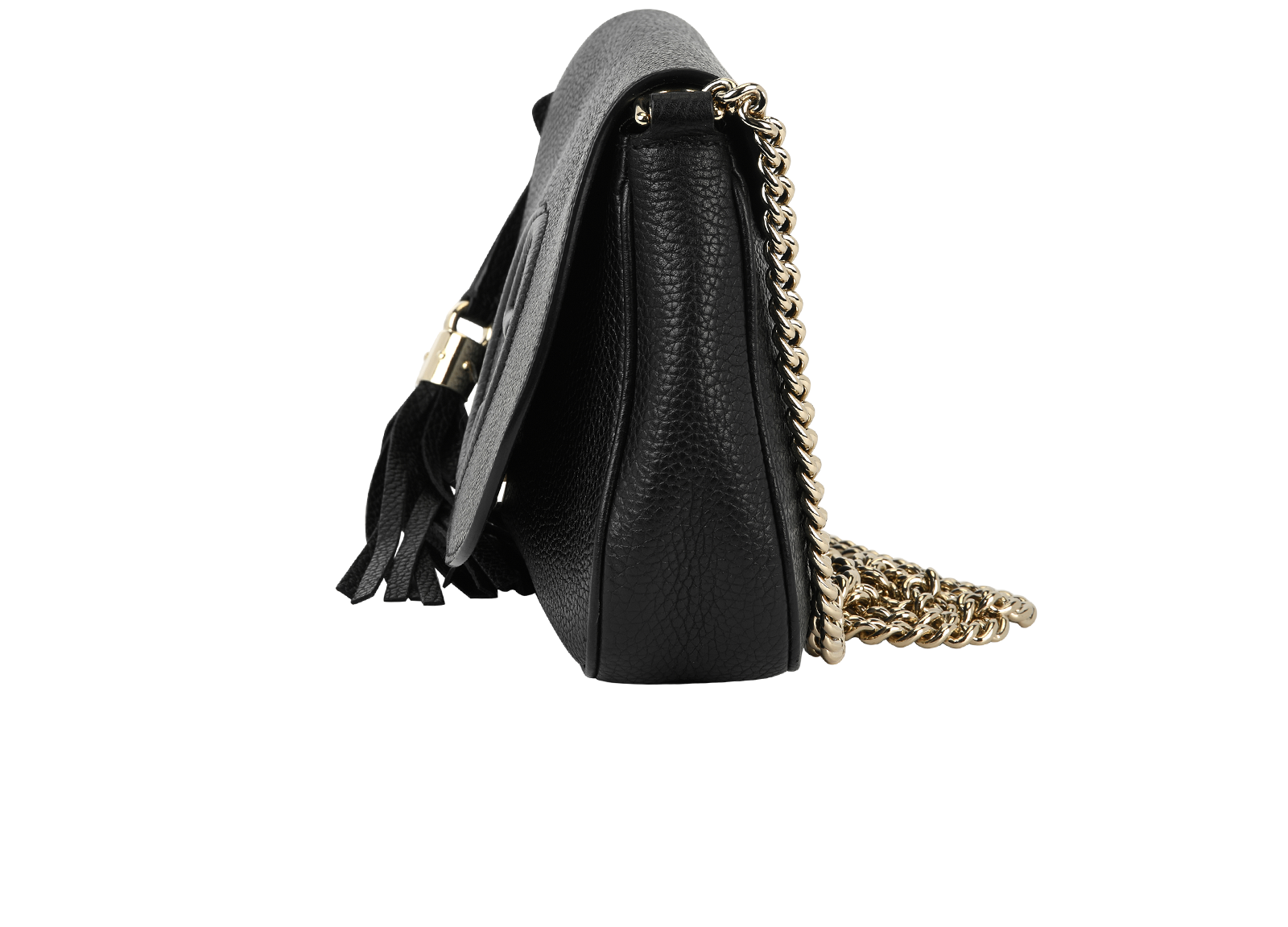 Soho Long Flap Bag, &pound;595, Handbags, Black, Leather, Bottom view